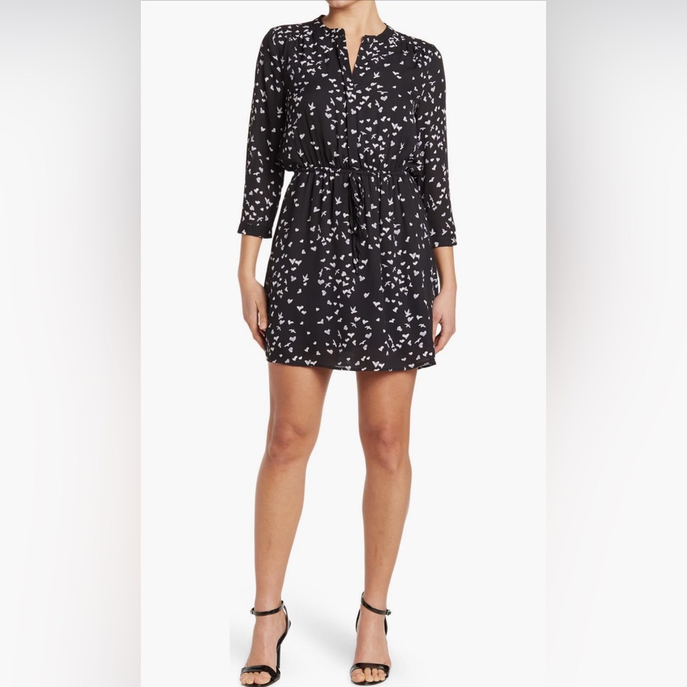 DR2 by Daniel Rainn Split Neck Long Sleeve Dress
